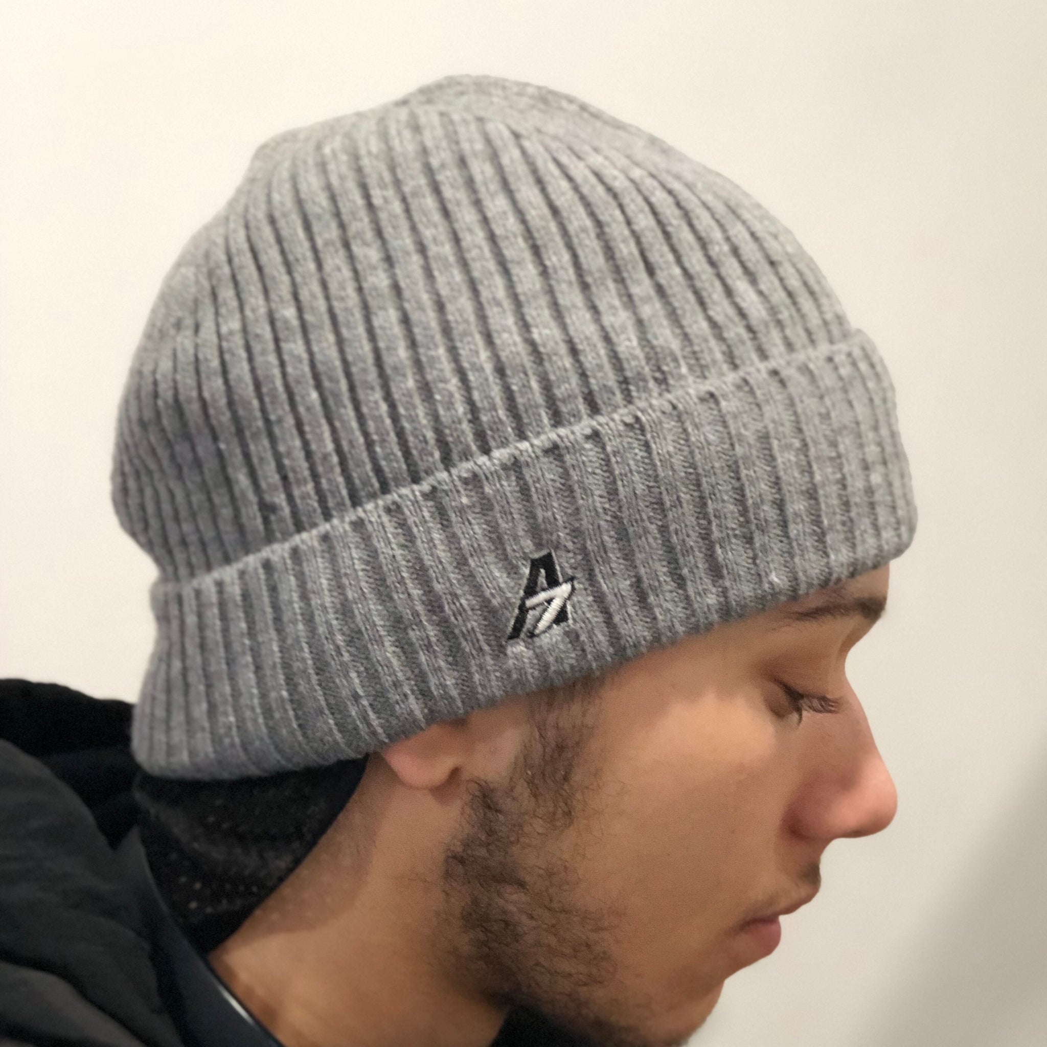 A7 Asher Beanie - Grey with A7 logo