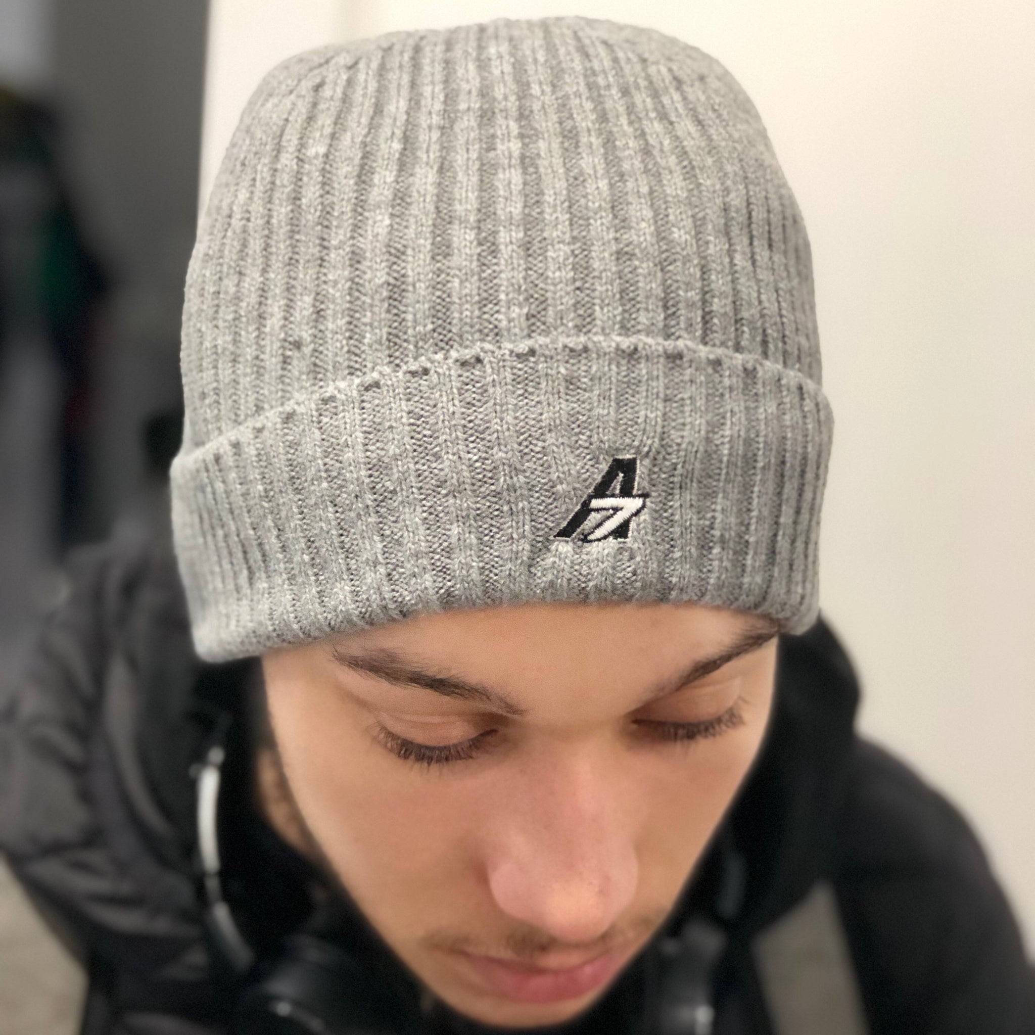 A7 Asher Beanie - Grey with A7 logo