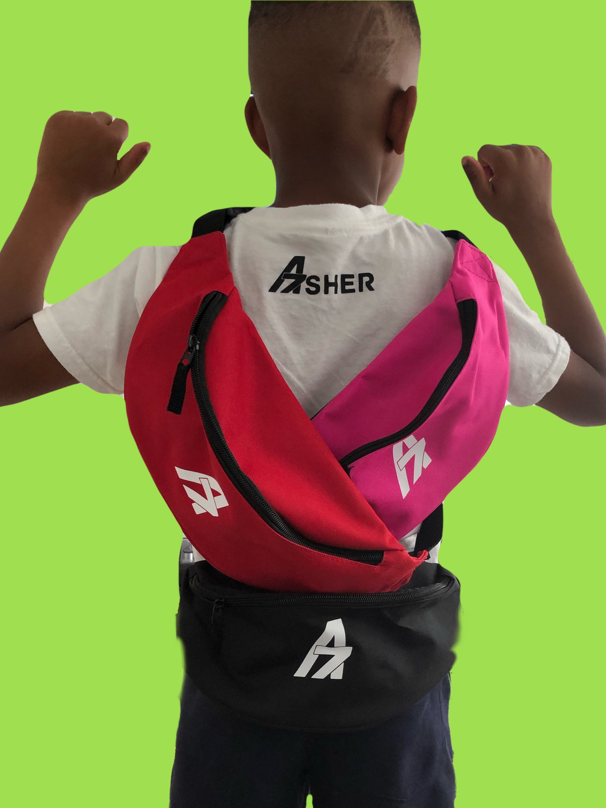 A7Asher A7 Logo Black Belt Bag