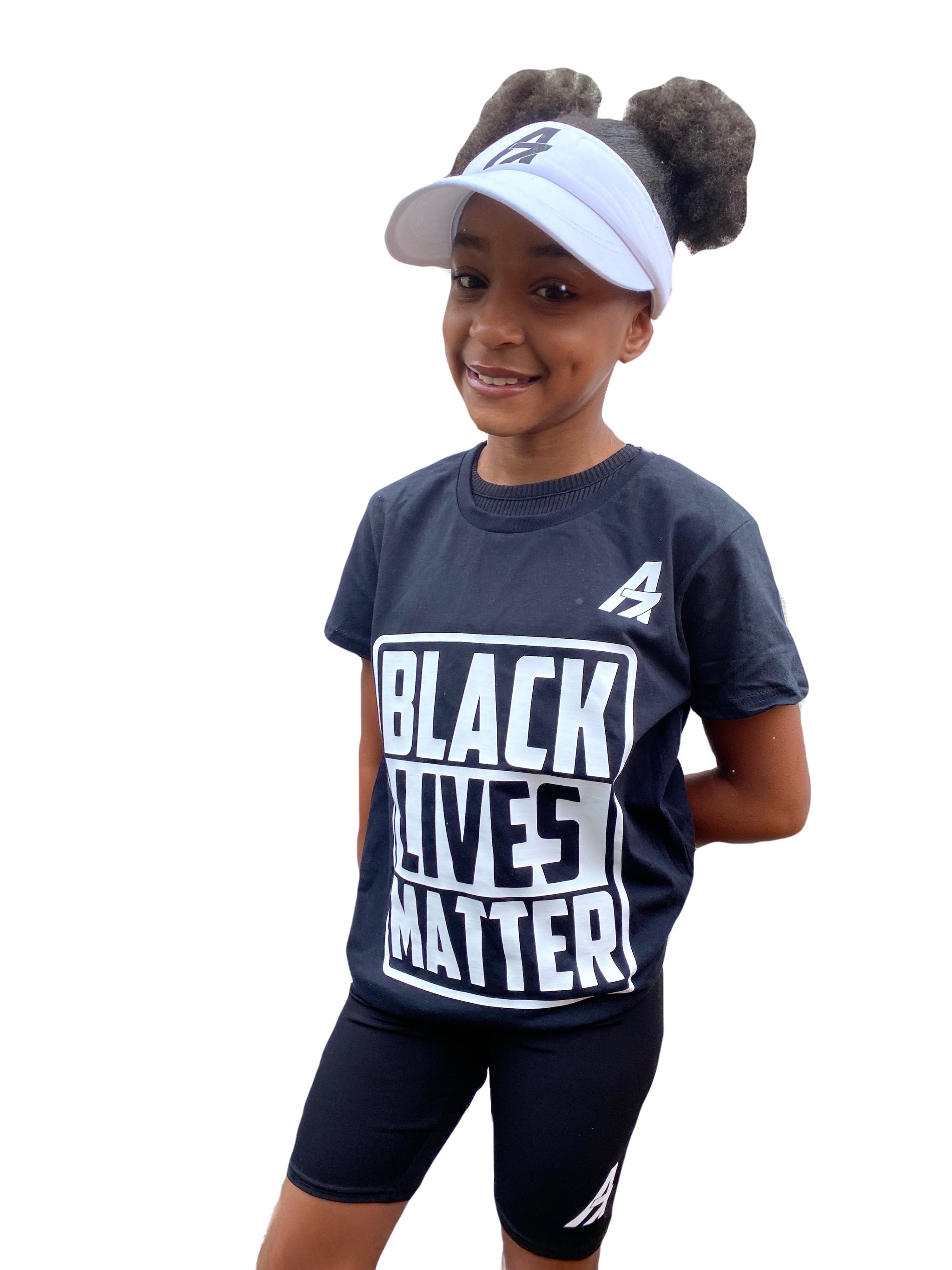 A7 Asher “Black Lives Matter” Children’s Black T-Shirt, White A7 Logo
