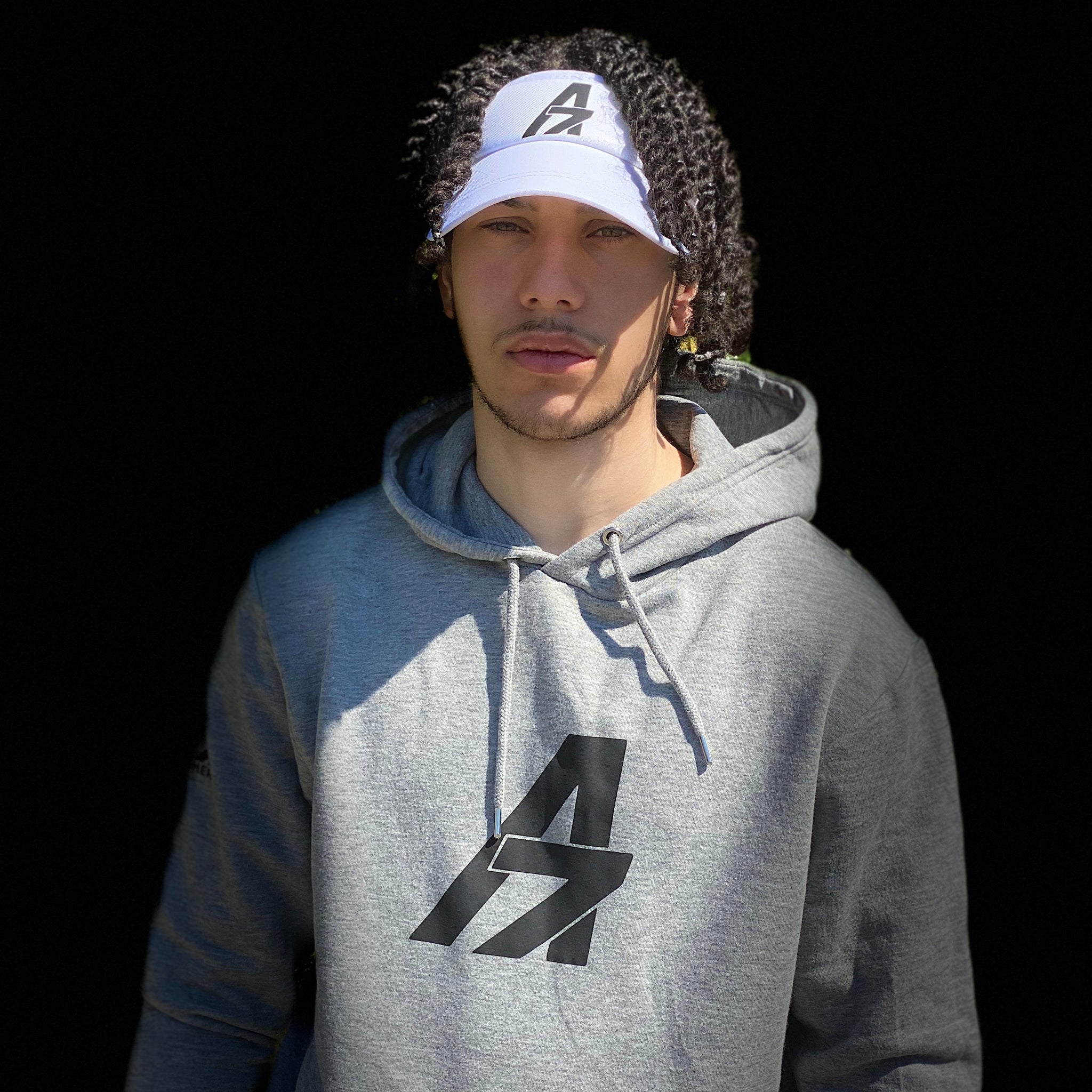 A7Asher White Visor Adult Cap, Black A7 Logo