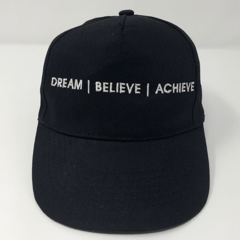 A7Asher Children's "DREAM | BELIEVE | ACHIEVE" Black Baseball cap, signature A7 logo