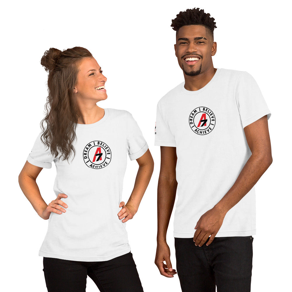 A7 Asher "Dream | Believe | Achieve  - Circle Logo" Short-Sleeve Unisex T-Shirt