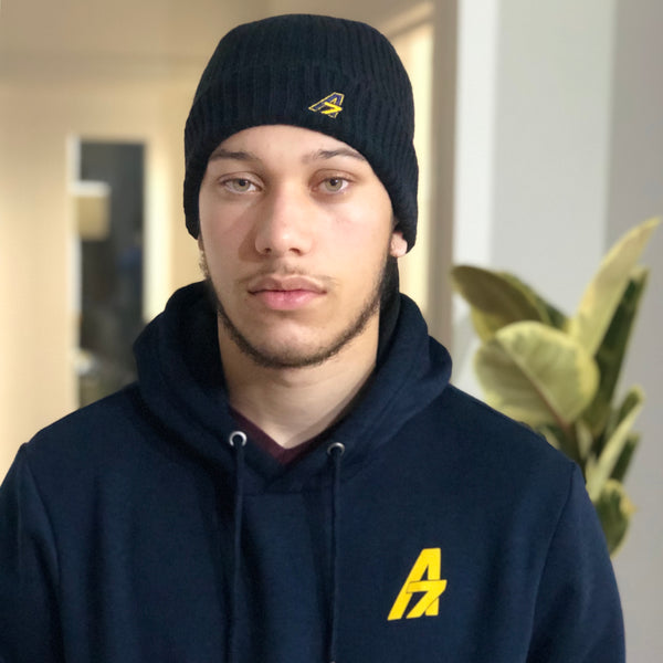 A7 Asher Beanie - Blue with yellow A7 logo