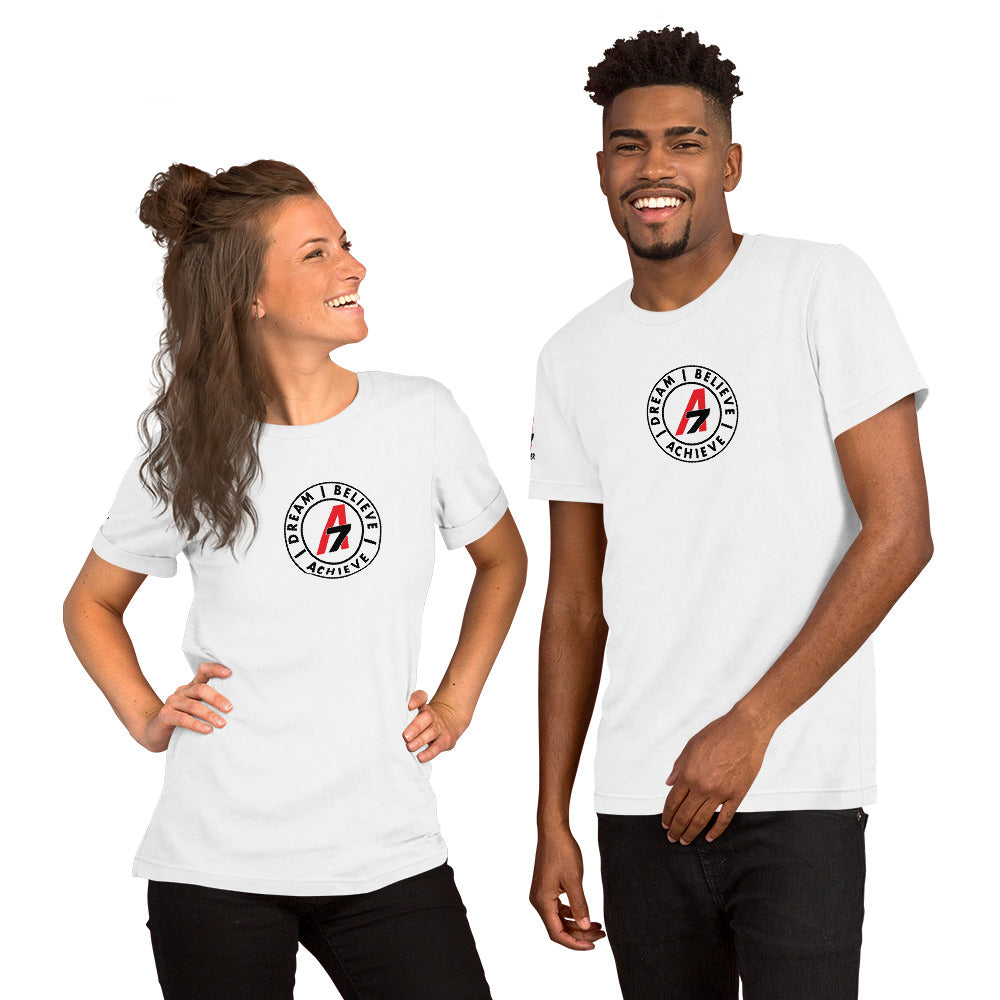 A7 Asher "Dream | Believe | Achieve  - Circle Logo" Short-Sleeve Unisex T-Shirt